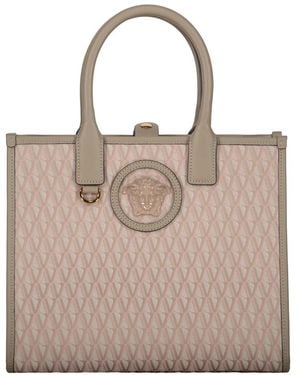Versace V Allover La Medusa Small Tote - Natur