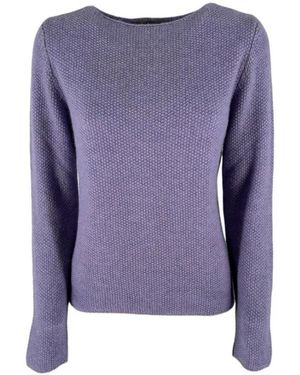 La Fileria Maglia Girocollo Melange - Paars