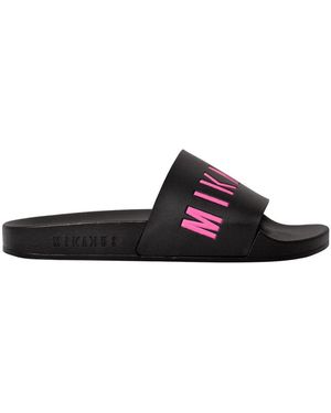 MIKAKUS Barcelona Schwarze Und Pinke Slide Sandalen