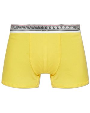 Versace Ondergoed ,Geel ,Katoen Ribbed Cotton-Jersey Trunks