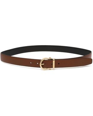 Ferragamo Wendbarer Ledergürtel Mit Gancini-Schnalle - Braun