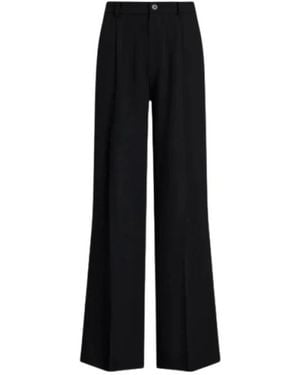 Ralph Lauren Broeken ,Zwart ,Katoen Georgette Plissé Wijde Broek