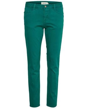 Cream Slim Fit Jeans - Green