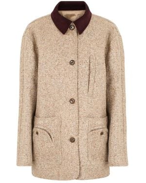 Blazé Milano Single-Breasted Coats - Neutro