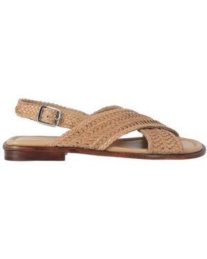 Pons Quintana Schoenen ,Bruin ,Leer Tina Flat Sandal