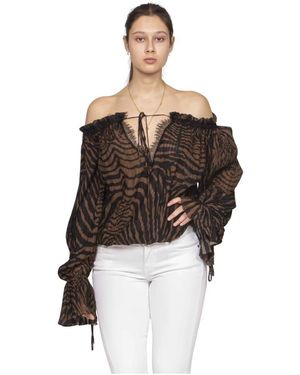 Blumarine Overhemden ,Bruin ,Blusa M5179 - Zwart