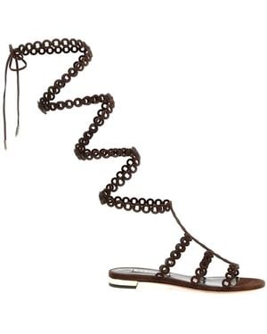 Aquazzura Flat Sandals - Black