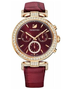Swarovski Accessoires ,Roze ,Leer Era Journey Horloge - Rood