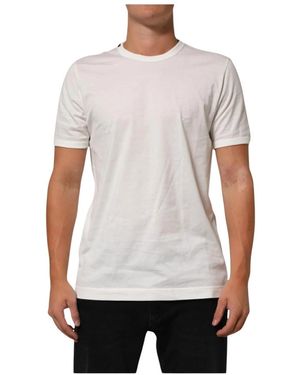 Dolce & Gabbana Witte Katoenen Crew Neck T-Shirt