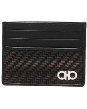 Ferragamo Accessoires ,Zwart ,Leer Portefeuilles & Kaarthouders