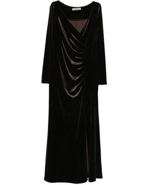 D.exterior Draped Long-Sleeve Dress - Zwart