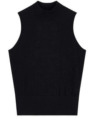 ARMANI EXCHANGE Tops ,Zwart ,Katoen Viscose Katoen Zijde Gebreide Top