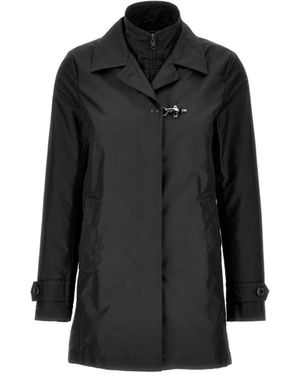 Fay Single-Breasted Coats - Zwart