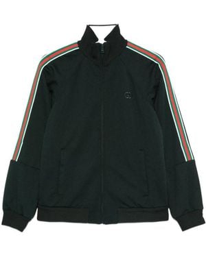Gucci Hoodies & Sweatvesten ,Groen ,Technical Jersey Track Jacket