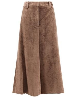 Brunello Cucinelli Rokken ,Bruin ,Polyester Corduroy Fluitrok