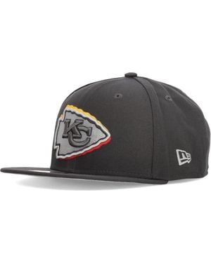 KTZ Accessoires ,Grijs ,Polyester Kansas City Chiefs Grafiet Snapback Hoed - Zwart