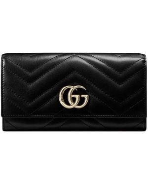 Gucci Gg Marmont Continental Portemonnee - Zwart
