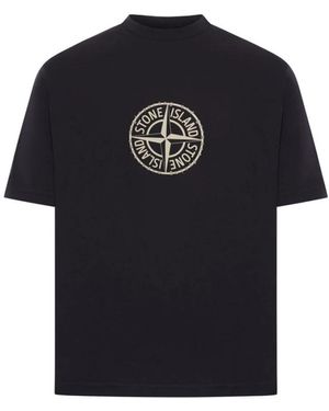 T-shirt Homme Stone Island – Manches Longues – Logo Appliqué – Gris Taille XXL (occasion)