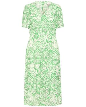 Ichi Midi Dresses - Green