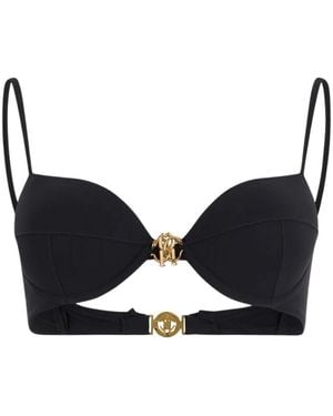 Roberto Cavalli Bikini-Top Mit Logo-Detail - Schwarz