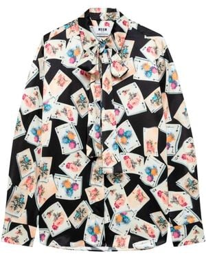 MSGM Jumpsuits & Playsuits ,Veelkleurig ,Camicia - Zwart