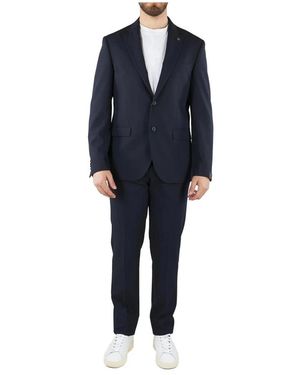 Manuel Ritz Single Breasted Suits - Blue