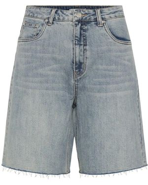 Gestuz Korte Broeken ,Blauw ,Denim Denim Shorts