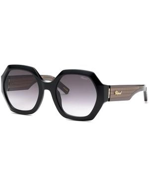 Chopard Schwarze acetat sonnenbrille mit grauen gläsern
