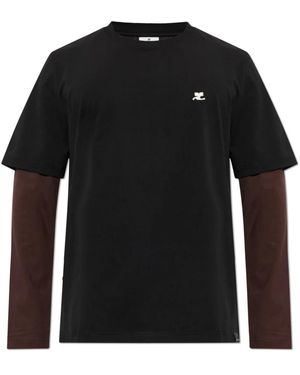 Courreges T-Shirt Met Lange Mouwen - Zwart
