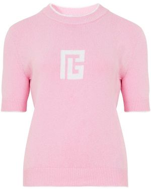 Balmain Round-Neck Knitwear - Roze