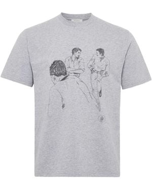 JW Anderson Grafische Print Grijze T-Shirt - Grijs