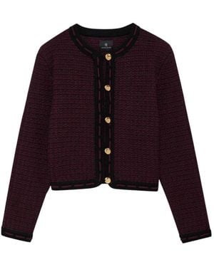 Anine Bing Nora Tweed Cardigan - Paars
