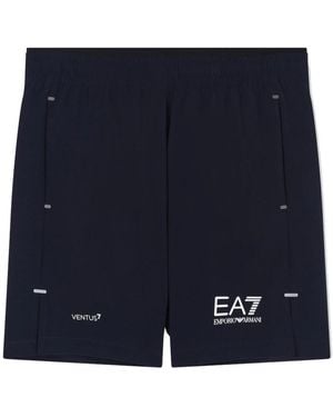 EA7 Korte Broeken ,Blauw ,Polyester Af 21059 Shorts