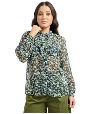 iBlues Overhemden ,Veelkleurig ,Polyester Alarico Shirt - Groen