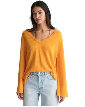 GANT Leinenmischung V-Ausschnitt-Pullover - Orange