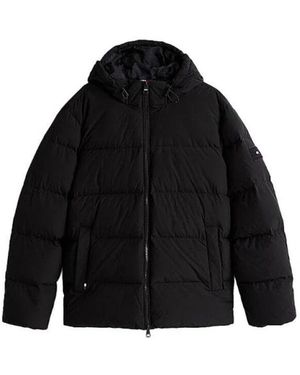 Tommy Hilfiger Kapuzen Puffer Jacke - Schwarz