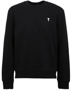 Ami Paris Hoodies & Sweatvesten ,Zwart ,Katoen Ami De Coeur Sweatshirt