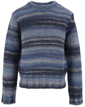 Kangra Rundhals-Strickpullover Aus Bedrucktem Garn - Blau