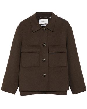 Comma, Jassen ,Bruin ,Wol Doubleface Overshirt