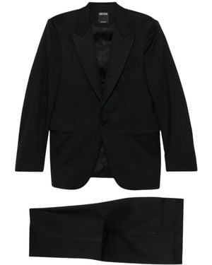 ZEGNA Single Breasted Suits - Black