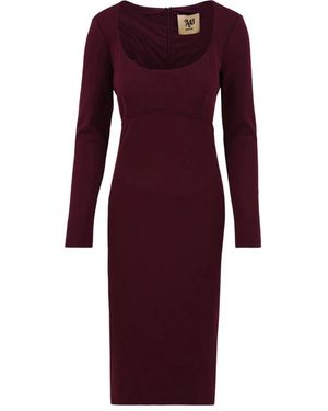 Aniye By Kleedjes ,Rood ,Polyester Jade Midi Jurk - Paars