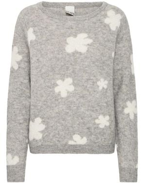 Ichi Round-Neck Knitwear - Gris