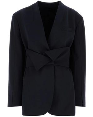 Del Core Boxy Jacket With Corset Belt - Schwarz