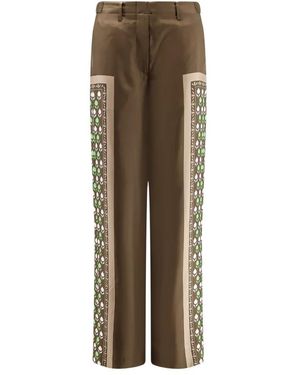 Tory Burch Broeken ,Bruin ,Satijn Satijnen Broek - Naturel