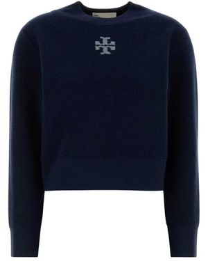 Tory Burch Truien & Vesten ,Blauw ,Wol Wool Blend Sweater
