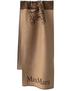 Max Mara Mxatenue Logo Jacquard Schal - Braun