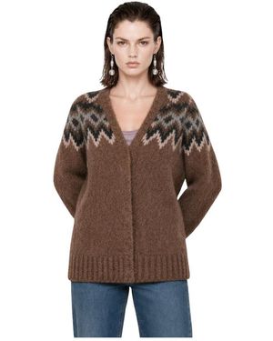 Kocca Truien & Vesten ,Bruin ,Wol V-Hals Vest