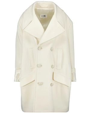 MM6 by Maison Margiela Double-Breasted Coats - White