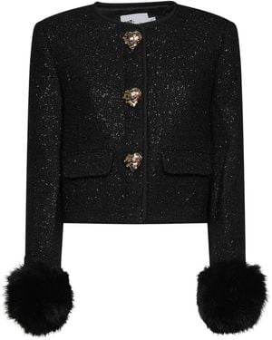 Self-Portrait Tweed Jackets - Nero