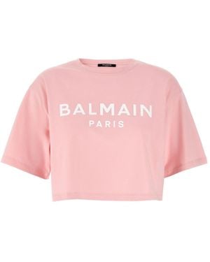 Balmain Cotton T-Shirt - Pink